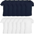 thumbnail image 1 of BILLIONHATS 12 Pack Men's Solid Colors Cotton T-Shirts Short Sleeve Lightweight Tees, Bulk Navy and White, Size 3X-Large, 1 of 3