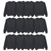 BILLIONHATS 12 Pack Mens Crewneck Sweatshirts in Bulk, Cotton, Wholesale Screenprinting Sweat Shirts For Men, Layer Shirt Charcoal Gray, Large