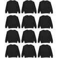 thumbnail image 1 of BILLIONHATS 12 Pack Mens Crewneck Sweatshirts in Bulk, Cotton, Wholesale Screenprinting Sweat Shirts For Men, Layer Shirt (Black, Small), 1 of 8