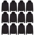 thumbnail image 1 of BILLIONHATS 12 Pack Of Wholesale Hoodie Sweatshirts, Men Womens Unisex Hoodies Cotton Blend, Bulk Adults Sweatshirt, Homeless Donation BLACK 3X-LARGE, 1 of 7