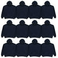 thumbnail image 1 of BILLIONHATS 12 Pack Of Wholesale Hoodie Sweatshirts, Men Womens Unisex Hoodies Cotton Blend, Bulk Adults Sweatshirt, Homeless Donation NAVY LARGE, 1 of 7