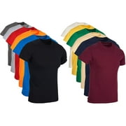 BILLIONHATS 12 Pack Plus Size Men Cotton T-Shirt Bulk Big Tall Short Sleeve Lightweight Tees (12 Pack Assorted A, XXX-Large)