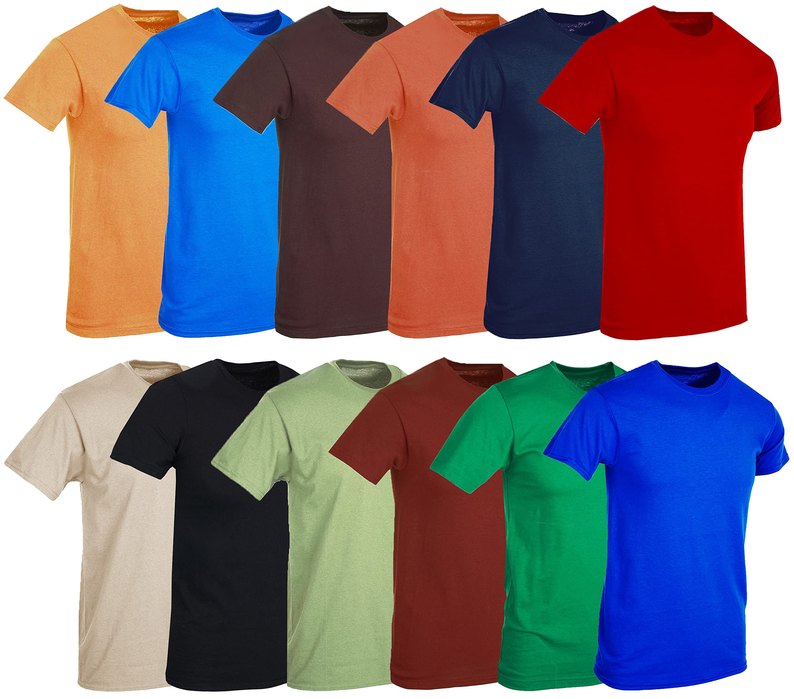 BILLIONHATS Men s Plus Size Cotton T shirts Lightweight Premium Classic Tees Big Tall XX Large 12 Pack Walmart