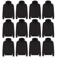 thumbnail image 1 of BILLIONHATS 12 Pack Of Wholesale Hoodie Sweatshirts, Men's Women's Unisex Hoodies Cotton Blend, Bulk Adults Sweatshirt, Homeless Donation (Black, 4X-Large), 1 of 7