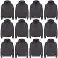 thumbnail image 1 of BILLIONHATS 12 Pack of Wholesale Hoodie Sweatshirts, Men's Women's Unisex Cotton Blend Hoodies, Bulk Adult Sweatshirts (Gray, Medium), 1 of 7