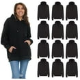 thumbnail image 1 of BILLIONHATS 12 Pack Women's Hoodie Oversized Sweatshirts, Cotton Blend, Bulk Womens Hoodies Bulk Sweatshirt Pack, Color Black, Size Medium, 1 of 7