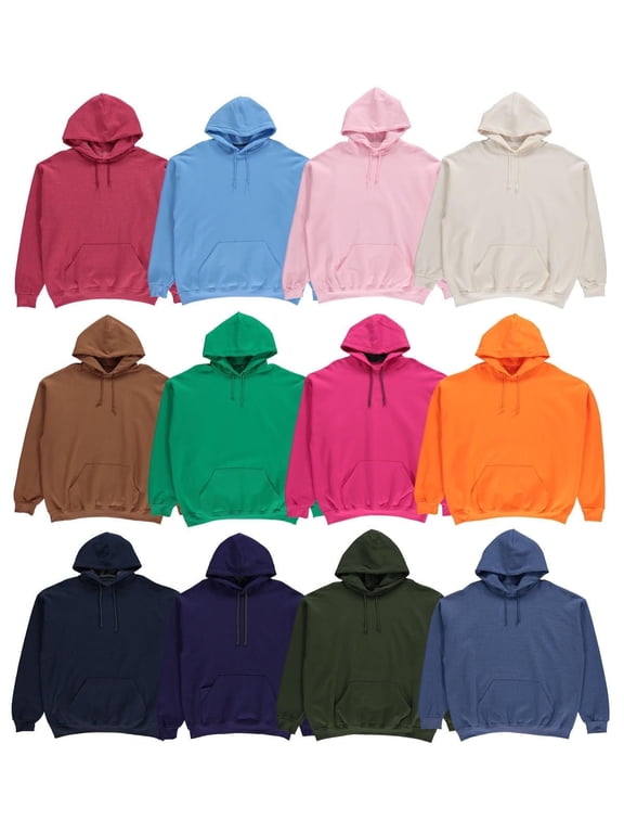 12 Pack of Wholesale Hoodie Sweatshirts, Men Womens Unisex Hoodies Cotton Blend, Bulk Adults Sweatshirt, Homeless Donation SIZE 2XL