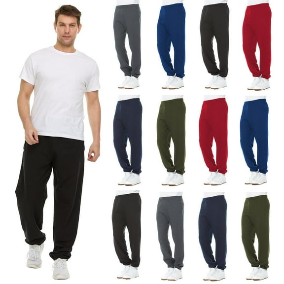 BILLIONHATS 12 Pack of Wholesale Mens Jogger Sweatpants, Homeless Shelter Donation Case, Comfy Bulk Joggers for Men (Assorted Color, Medium)
