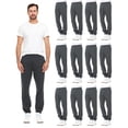thumbnail image 1 of BILLIONHATS 12 Pack of Wholesale Mens Jogger Sweatpants, Homeless Shelter Donation Case, Comfy Bulk Joggers for Men (Gray, Small), 1 of 9