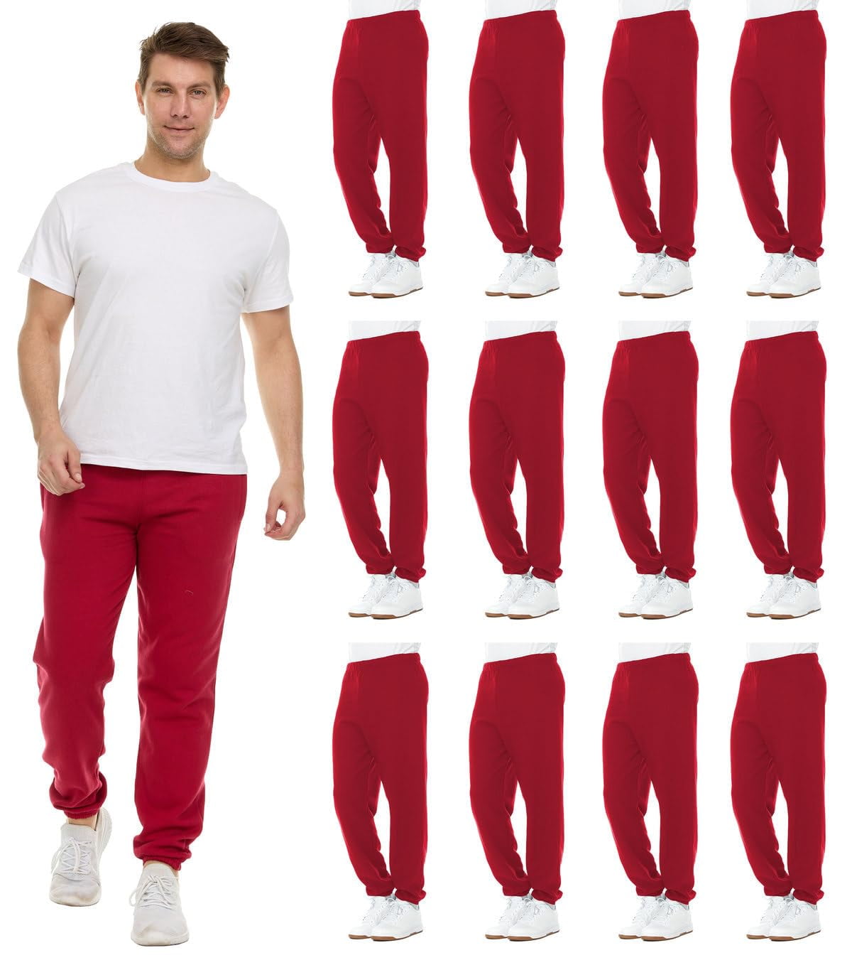 BILLIONHATS 12 Pack of Wholesale Mens Jogger Sweatpants, Homeless