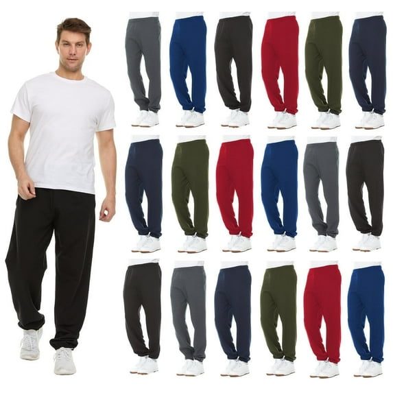 BILLIONHATS 18 Pack of Wholesale Mens Jogger Sweatpants, Homeless Shelter Donation Case, Comfy Bulk Joggers for Men (Assorted Color, Small)