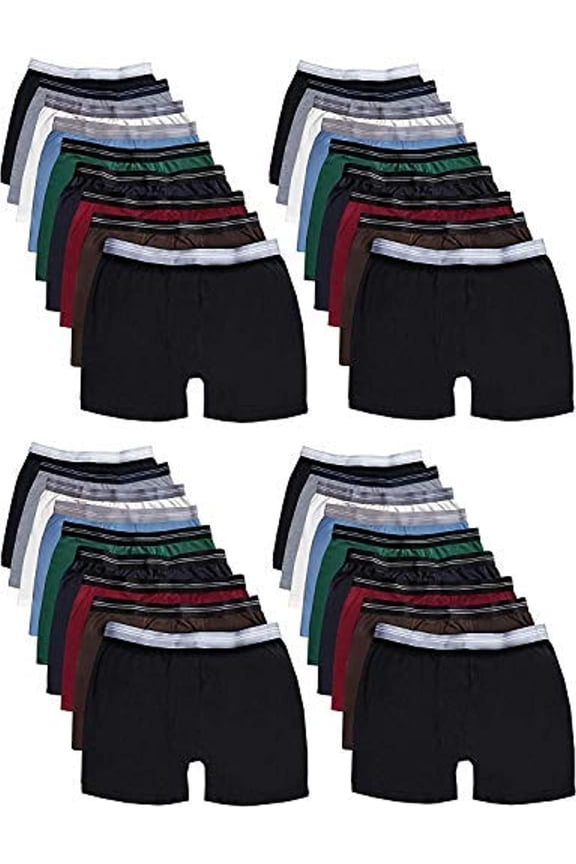 180 Pack Men's Cotton Underwear Boxer Briefs Wholesale Homeless Shelter Donations, X-Large