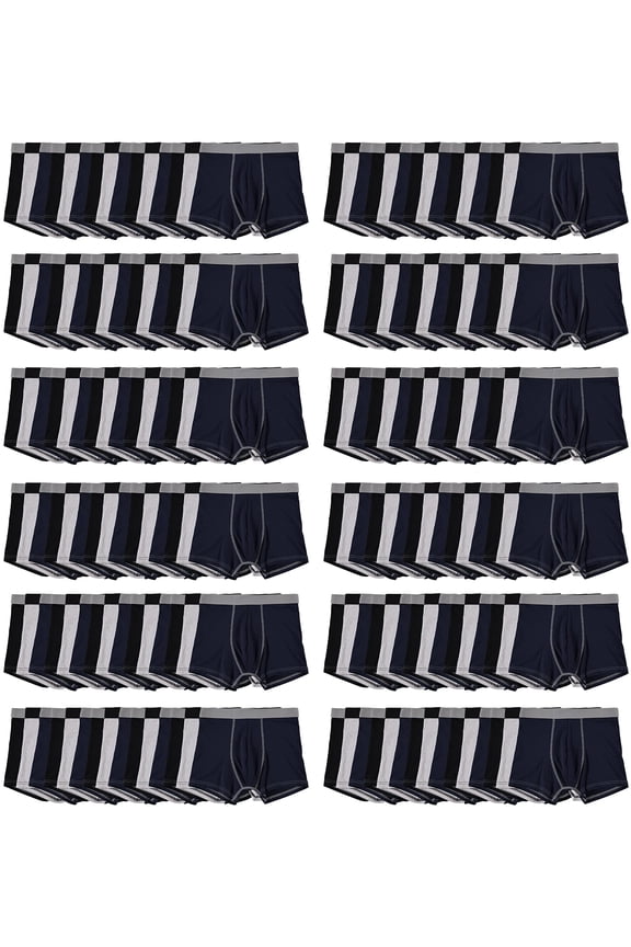 180 Pack Mens Cotton Boxer Briefs Underwear Wholesale Bulk for Homeless Shelter Donations
