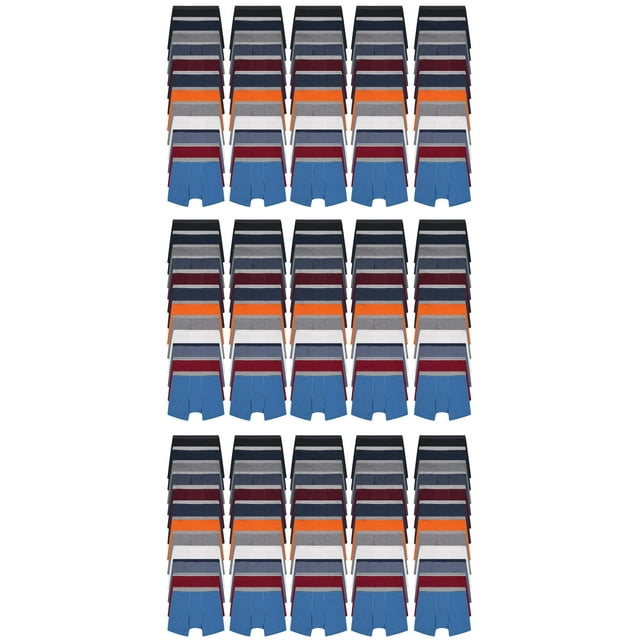 BILLIONHATS 180 Pack of Mens Boxer Briefs Wholesale, Colorful Cotton