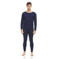 thumbnail image 1 of BILLIONHATS 2 Piece Thermal Sets for Men, Base Layer Long Johns Underwear, Top & Bottom, Cotton, Solid Colors Navy Blue, 1 of 7