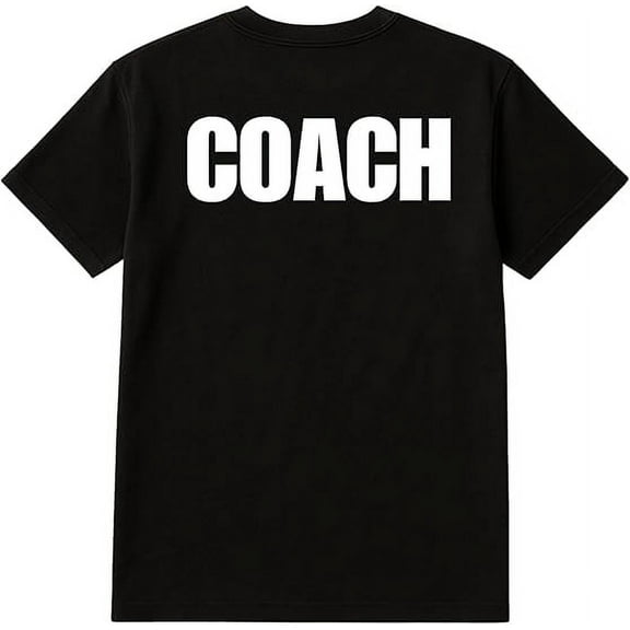 BILLIONHATS 24-Pack Black Coach T-Shirt Size 2XL – Cotton Blend Printed in USA for Sports & Team Leaders