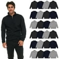 thumbnail image 1 of BILLIONHATS 24 Pack Mens Cotton Fleece Quarter Zip Sweatshirts Wholesale - Assorted Colors, Bulk Half Zip Pullover Tops for Men, Cozy Fleece Lined Activewear Size 2X-Large, 1 of 9