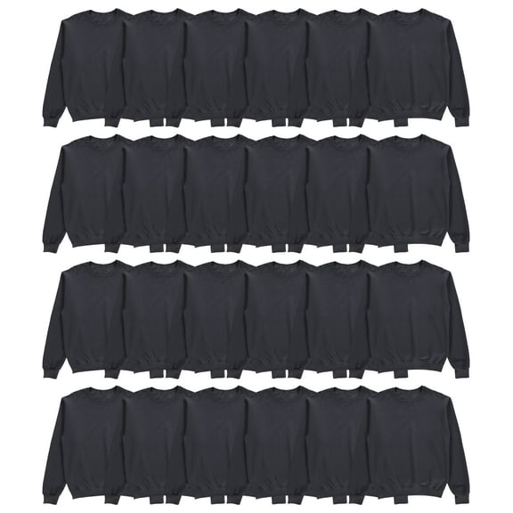 BILLIONHATS 24 Pack Mens Crewneck Sweatshirts in Bulk, Cotton, Wholesale Screenprinting Sweat Shirts For Men, Layer Shirt (Gray, 2X-Large)