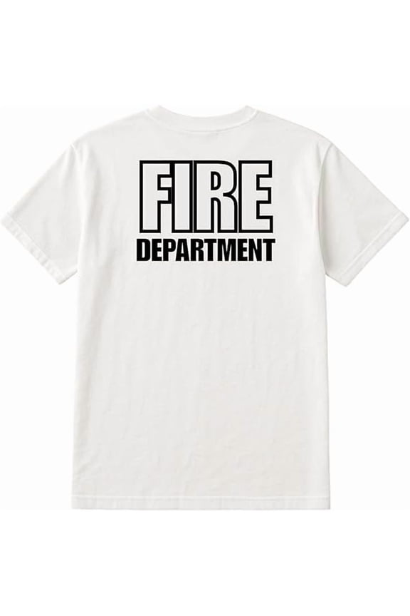 24-Pack White Fire Dept. T-Shirt Size XL – Cotton Blend Printed in USA for Firefighters & Crew
