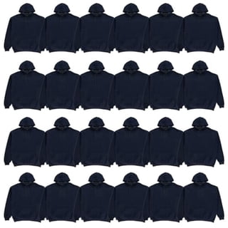 BILLIONHATS 24 Pack Wholesale Hoodie Sweatshirts, Men's Women's Unisex Hoodies Cotton Blend, Bulk Adults Sweatshirt, Homeless Donation (Marled Navy and Royal Blue, 2X-Large)