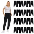 thumbnail image 1 of BILLIONHATS 24 Pack of Wholesale Womens Jogger Sweatpants, Bulk Comfy Fleece-Lined Joggers with Ribbed Cuffs for Charities & Homeless Shelter Donations, Color Black, Size Large, 1 of 7