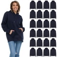 thumbnail image 1 of BILLIONHATS 24 Pack Women's Hoodie Oversized Sweatshirts, Cotton Blend, Bulk Womens Hoodies Bulk Sweatshirt Pack, Color Navy, Size 4X-Large, 1 of 6
