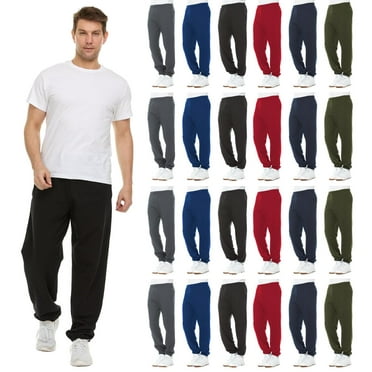 BILLIONHATS 24 Pack of Wholesale Mens Jogger Sweatpants, Homeless Shelter Donation Case, Comfy Bulk Joggers for Men (Assorted Color, Small)