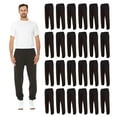 thumbnail image 1 of BILLIONHATS 24 Pack of Wholesale Mens Jogger Sweatpants, Homeless Shelter Donation Case, Comfy Bulk Joggers for Men (Black, Small), 1 of 7