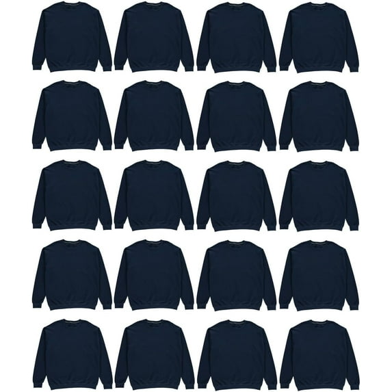 BILLIONHATS 24 Packs Of Mens Crewneck Sweatshirts in Bulk, Cotton, Wholesale Screenprinting Sweat Shirts For Men, Layer Shirt