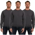 thumbnail image 1 of BILLIONHATS 3 Pack Men’s Crewneck Sweater Bulk Multipack, Cotton, Screenprinting Sweat Shirts For Men, Layer Shirt, 1 of 7
