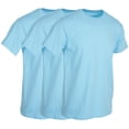 thumbnail image 1 of BILLIONHATS 3 Pack Men's Solid Colors Cotton T-Shirts Short Sleeve Lightweight Tees, Bulk (3X-Large, Light Blue, 3X_l), 1 of 3