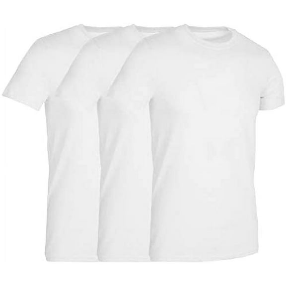 BILLIONHATS 3 Pack Men's Solid Colors Cotton T-Shirts Short Sleeve Lightweight Tees, Bulk (Large, White, l)