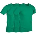 thumbnail image 1 of BILLIONHATS 3 Pack Men's Solid Colors Cotton T-Shirts Short Sleeve Lightweight Tees, Bulk (Medium, Green, m), 1 of 3