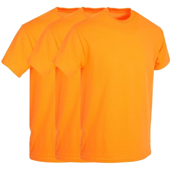 BILLIONHATS 3 Pack Men's Solid Colors Cotton T-Shirts Short Sleeve Lightweight Tees, Bulk (XX-Large, Orange, xx_l)