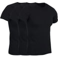 thumbnail image 1 of BILLIONHATS 3 Pack Mens Cotton Short Sleeve Lightweight T-Shirts, Bulk Crew Tees for Guys, Solid Bright Colors T-shirt Black, 1 of 7