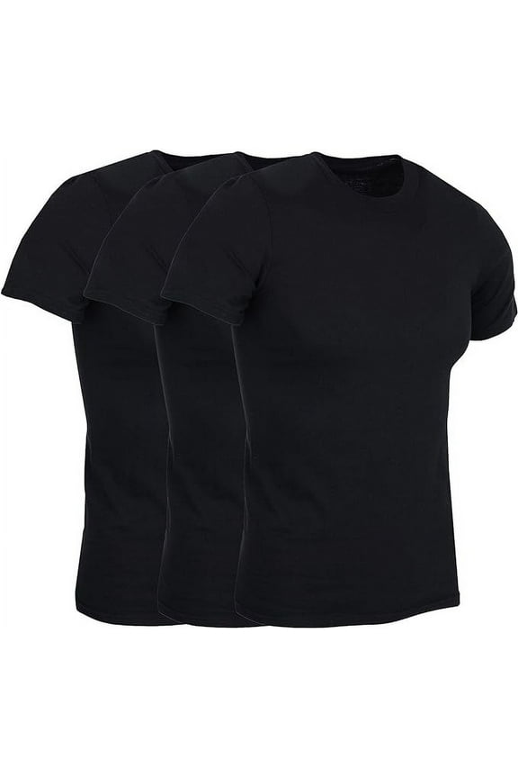 3 Pack Mens Cotton Short Sleeve Lightweight T-Shirts, Bulk Crew Tees for Guys, Solid Bright Colors T-shirt Black