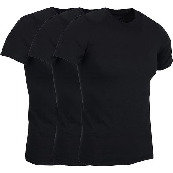 BILLIONHATS 3 Pack Mens Cotton Short Sleeve Lightweight T-Shirts, Bulk Crew Tees for Guys, Solid Bright Colors T-shirt Black