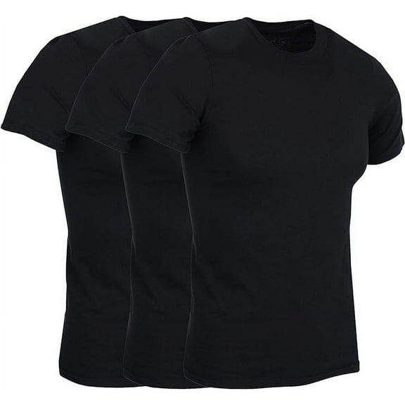 BILLIONHATS 3 Pack Mens Cotton Short Sleeve Lightweight T-Shirts, Bulk Crew Tees for Guys, Solid Bright Colors T-shirt Black