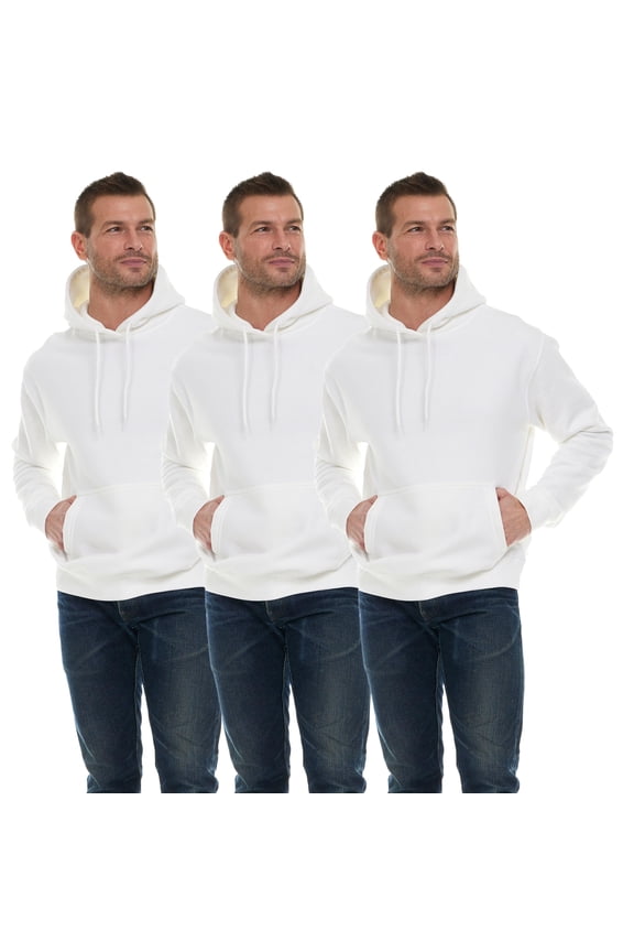 3 Pack Mens Hoodie Sweatshirts, Cotton Blend, Bulk Adults Hoodies Sweatshirt