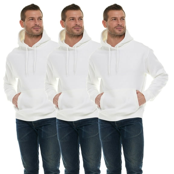 BILLIONHATS 3 Pack Mens Hoodie Sweatshirts, Cotton Blend, Bulk Adults Hoodies Sweatshirt