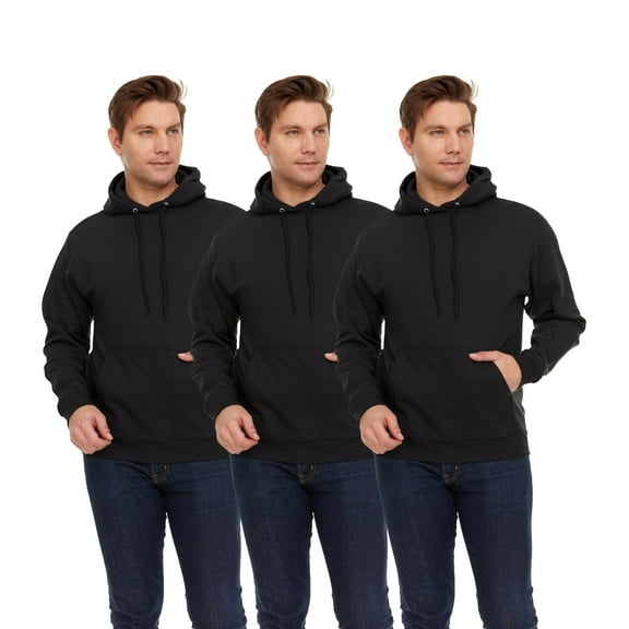 BILLIONHATS 3 Pack Mens Hoodie Sweatshirts, Cotton Blend, Bulk Adults Hoodies Sweatshirt