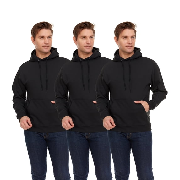 BILLIONHATS 3 Pack Mens Hoodie Sweatshirts, Cotton Blend, Bulk Adults Hoodies Sweatshirt