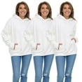 thumbnail image 1 of BILLIONHATS 3 Pack Women's Hoodie Oversized Sweatshirts, Cotton Blend, Bulk Womens Hoodies Bulk Sweatshirt Pack, Color White, Size 3X-Large, 1 of 5
