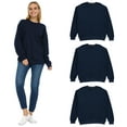 thumbnail image 1 of BILLIONHATS 3 Pack Women’s Oversized Crew Neck Sweatshirt, Fleece Lined, Bulk Wholesale Sweatshirts for Charities & Events (Navy Blue, 4X-Large), 1 of 7