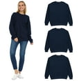 thumbnail image 1 of BILLIONHATS 3 Pack Women’s Oversized Crew Neck Sweatshirt, Fleece Lined, Bulk Wholesale Sweatshirts for Charities & Events (Navy Blue, X-Large), 1 of 7