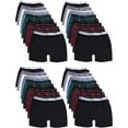 thumbnail image 1 of BILLIONHATS 36 Pack Of Mens 100% Cotton Boxer Briefs Underwear, Great for Homeless Shelters Donations, Assorted Dark Colors, 1 of 4