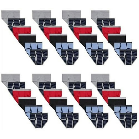 BILLIONHATS 48 Pack Boys & Toddlers Cotton Underwear Briefs, Assorted Colors for Children, Bulk Brief Wholesale Donation Homeless Charity Packs, Size (4T Toddlers)