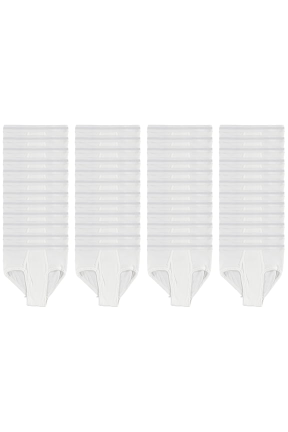 48 Pack Boys & Toddlers Cotton Underwear Briefs, White Color for Children, Bulk Brief Wholesale Donation Homeless Charity Packs, Size (2T Toddlers)