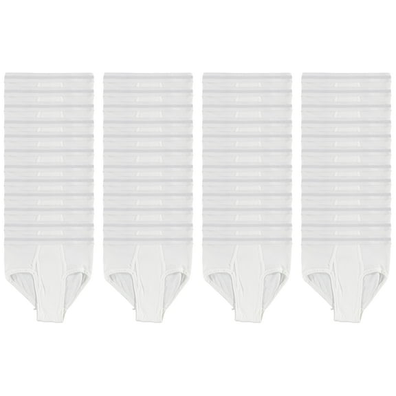 BILLIONHATS 48 Pack Boys & Toddlers Cotton Underwear Briefs, White Color for Children, Bulk Brief Wholesale Donation Homeless Charity Packs, Size (4T Toddlers)