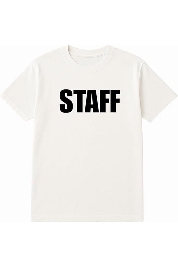48-Pack White Staff T-Shirt Size XL – Cotton Blend Printed in USA for Work or Events